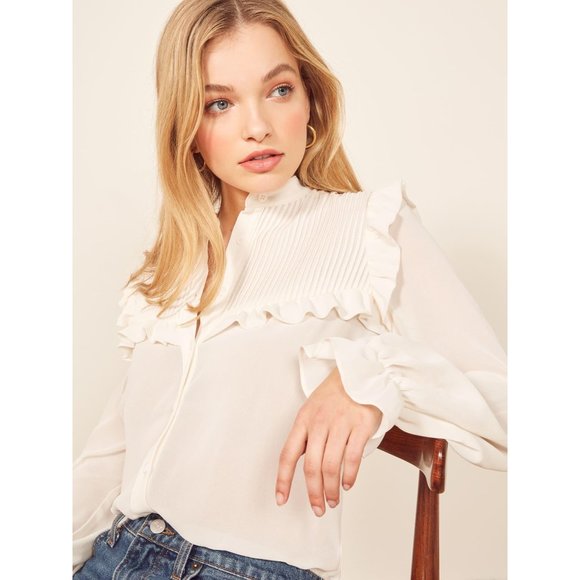 Reformation Tops - Reformation Charly Top in Ivory